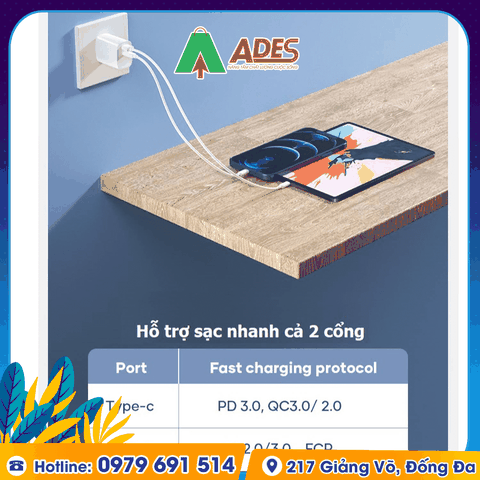 Củ sạc nhanh 2 cổng Rockspace T42