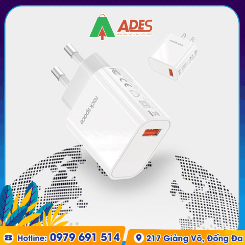Củ sạc nhanh Rockspace T48 Pro 1 cổng USB 18W