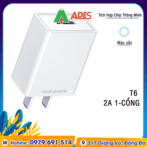 Củ Sạc iPhone Rockspace T6 plus 1 cổng USB
