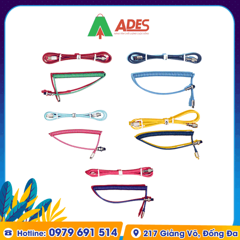 Dây cáp custom AKKO (Matcha Red Bean / Ocean Star / Midnight / Macaw / Neon /TOKYO)