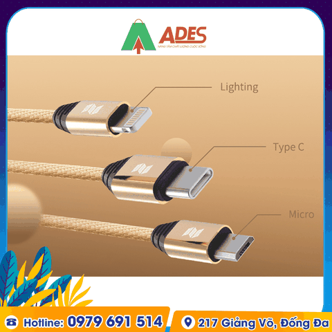 Dây cáp sạc Android Rockspace M5 dây dù 1 mét, Type C