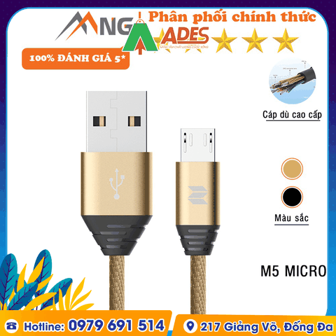 Dây cáp sạc Rockspace M5 Micro dây dù 1 mét