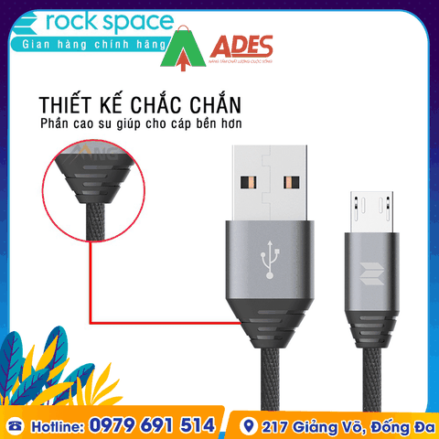 Dây cáp sạc Rockspace M5 Micro dây dù 1 mét