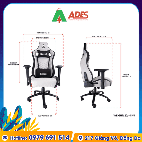 Ghế Gaming Warrior Maiden Series WGC307 PLUS Black/Grey