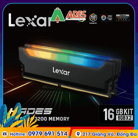Ram PC Lexar 16GB(2 x 8GB) DDR4 3200MHz (LD4BU008G-R3200GDLH)