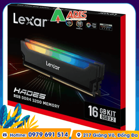 Ram PC Lexar 16GB(2 x 8GB) DDR4 3200MHz (LD4BU008G-R3200GDLH)