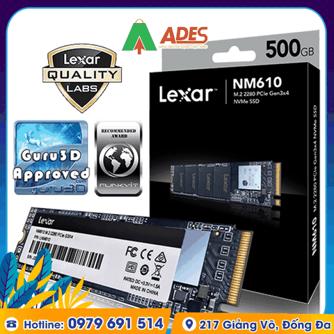 Ổ cứng SSD Lexar NM610 M.2 PCIe Gen3 x4 NVMe 500GB (LNM610-500RB)