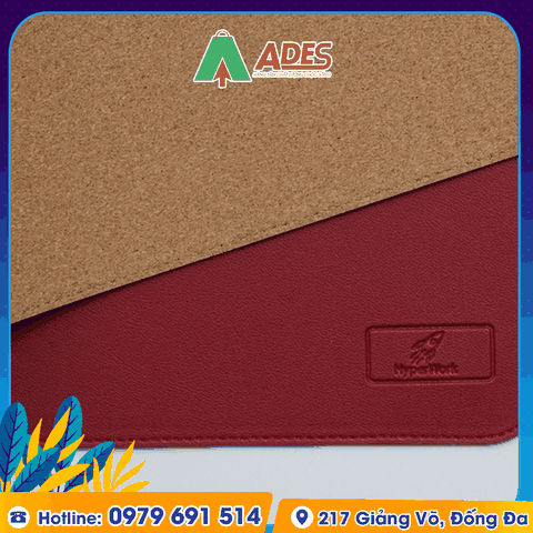 Lót chuột bản lớn chất liệu giả da PU/Gỗ sồi ép cao cấp HyperWork Mousepad