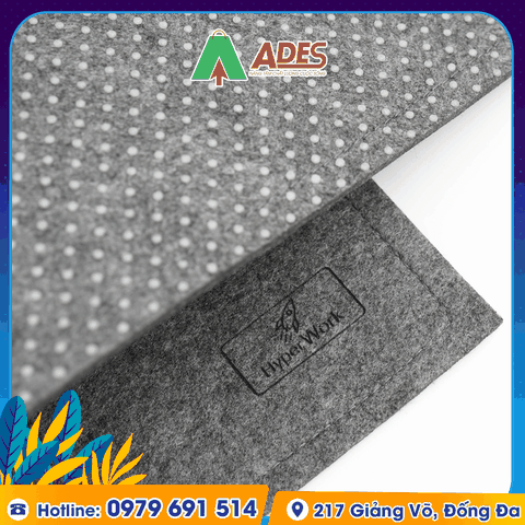 Lót chuột HyperWork Bằng Vải Nỉ (Đen-Xám Ghi)