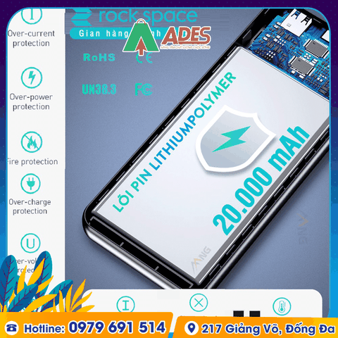 Pin sạc dự phòng Rockspace P75 20000mAh