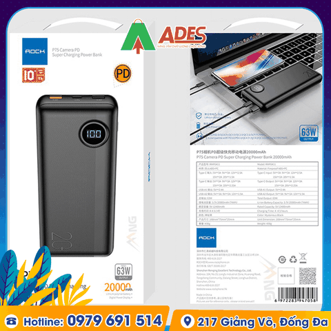 Pin sạc dự phòng Rockspace P75 20000mAh
