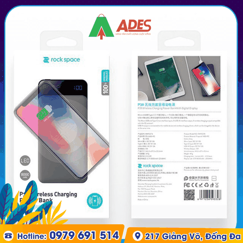 Pin sạc dự phòng không dây Rockspace P39 8000 mAh
