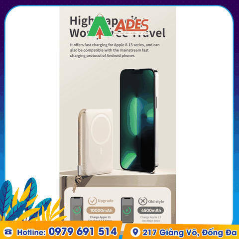 Pin sạc dự phòng không dây magensafe Rockspace P89 10000mAh