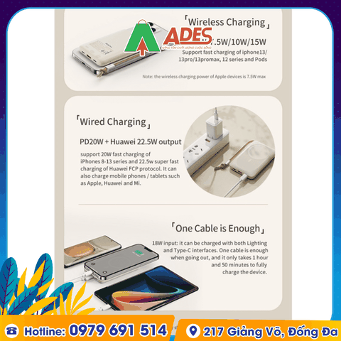 Pin sạc dự phòng không dây magensafe Rockspace P89 10000mAh