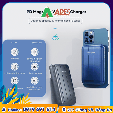 Pin sạc dự phòng không dây Rockspace P99 10000mAh