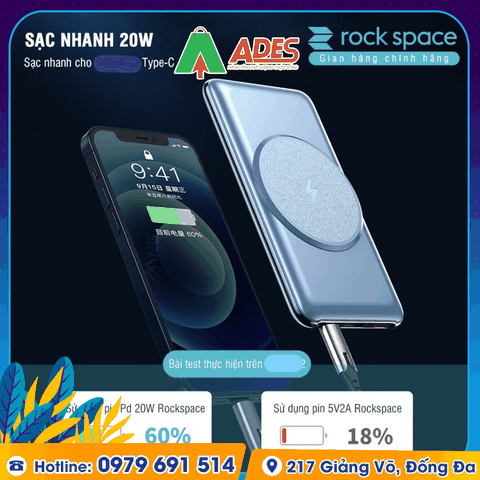 Pin sạc dự phòng không dây Rockspace P88 10000mAh