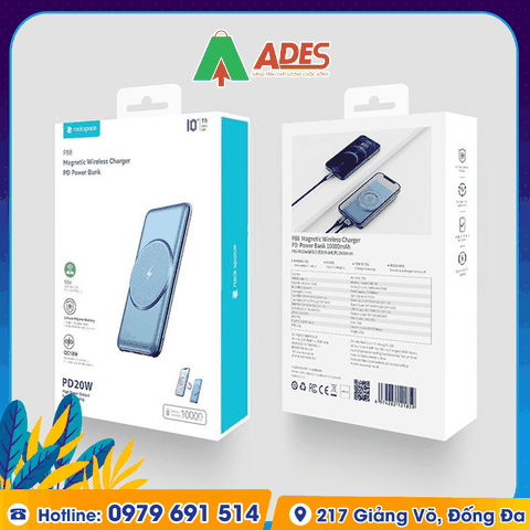 Pin sạc dự phòng không dây Rockspace P88 10000mAh