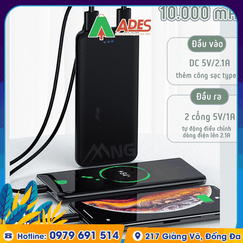 Pin sạc dự phòng không dây Rockspace P62 10000mAh