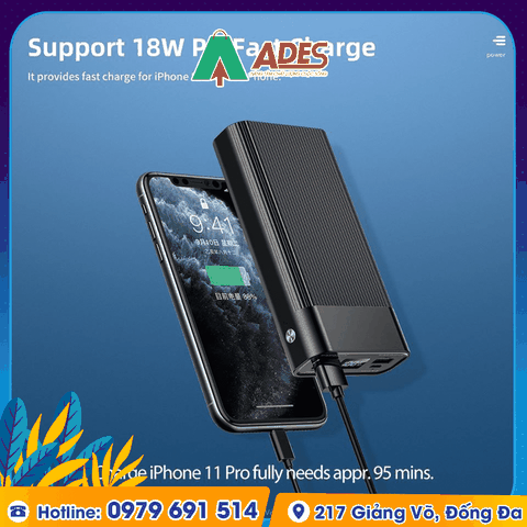 Pin sạc dự phòng thích hợp chân cắm lightning Rockspace P82 5000mAh