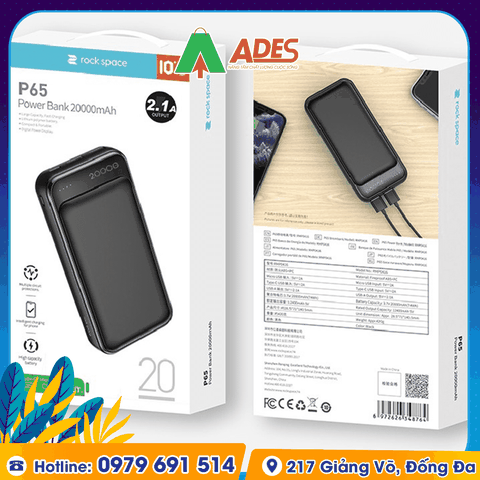 Pin sạc dự phòng Rockspace P65 20000mAh