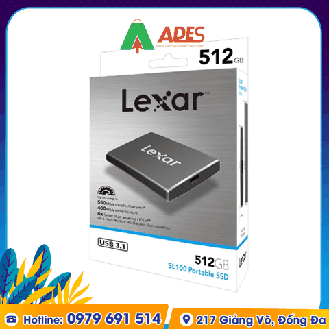 Ổ cứng di động SSD Portable 512GB Lexar SL100