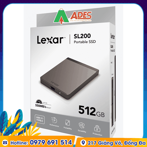 Ổ cứng di động SSD Portable 512GB Lexar SL200