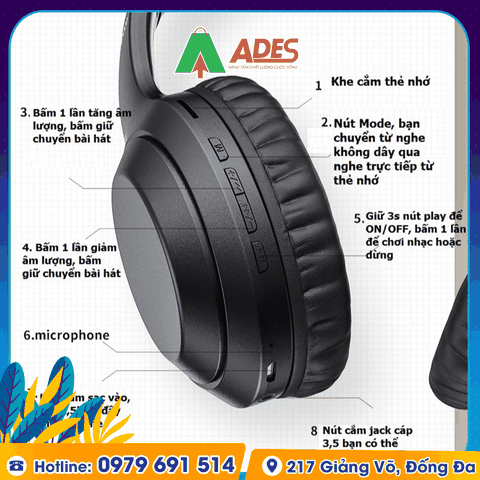 Tai nghe bluetooth chụp tai Rockspace O2