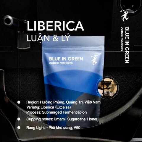 Cà phê rang Việt Nam - Liberica Luận & Lý - Rang Nhạt (Light Roast) - Blue in Green Coffee Roasters