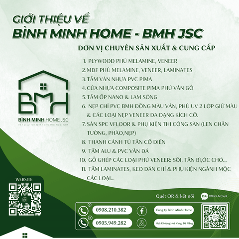 BMH JSC - NHÀ SẢN XUẤT & CUNG CẤP VẬT LIỆU NỘI THẤT TẠI VIỆT NAM