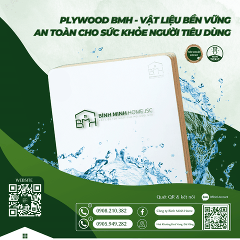 PLYWOOD BMH - VẬT LIỆU BỀN VỮNG, AN TOÀN CHO SỨC KHỎE NGƯỜI TIÊU DÙNG