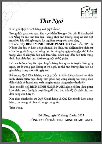 THƯ NGỎ - CẬP NHẬT TÌNH HÌNH HOẠT ĐỘNG MÙA LŨ 2025