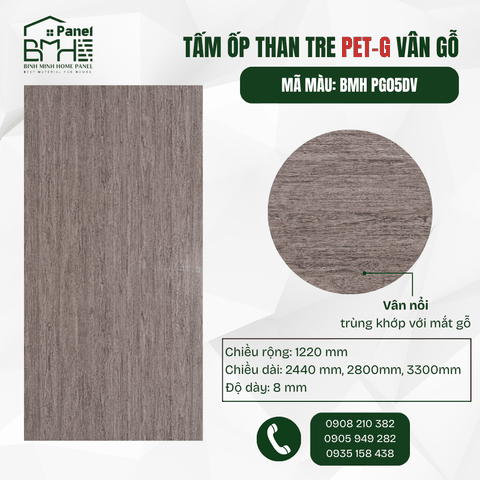 BMH PG05DV - PETG VÂN GỖ SỒI GHI XÁM