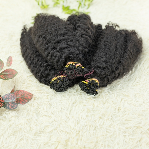 Burmese Kinky Curly I-Tip - Natural Color
