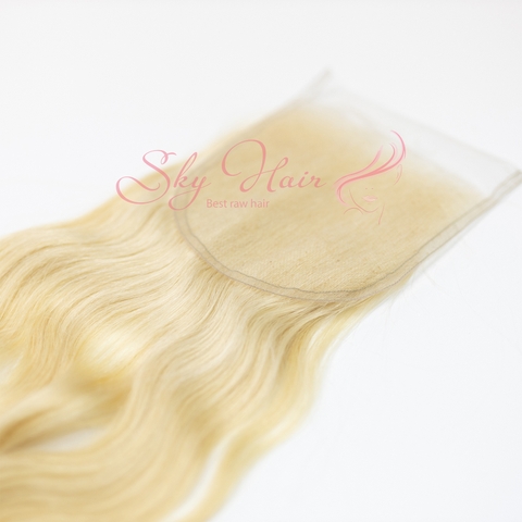 Blonde #613 Cambodian Wavy Closure - HD Lace, Natural Color