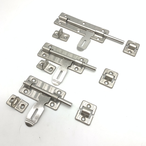 Bu Lông Mặt Bích Inox 4/6/8 Inch – Chốt Cửa Gắn Nổi Có Khóa Chống Trộm Cho Cửa Gỗ
