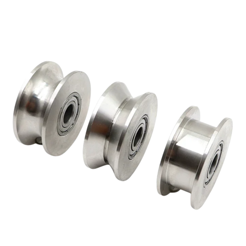 Bánh Xe Ray Inox 304 Rãnh V/U/H – Bánh Xe Dẫn Hướng Cửa Trượt, Ròng Rọc Cáp Thép, Bánh Xe Nâng
