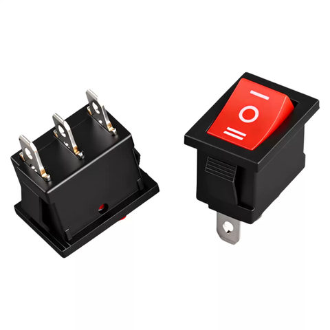 Công tắc hình thuyền KCD1-101 104 nút nguồn dạng cần gạt hình thuyền, 2 chân, 4 chân, 250V
