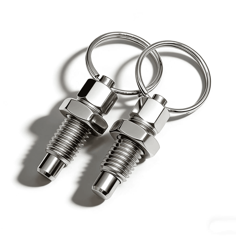 Chốt Định Vị Lò Xo Inox Có Vòng Kéo M6 M8 M10 M12 M16