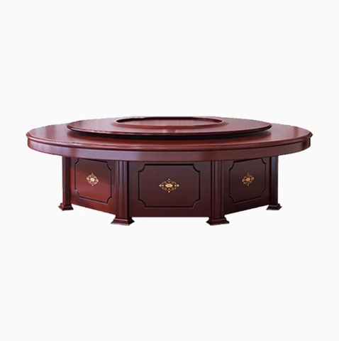 Bàn Ăn Khách Sạn Mặt Gỗ Xoay 360 Độ Có Thể Gắn Bếp Từ Lẩu Cho Gia Đình Và Khách Sạn