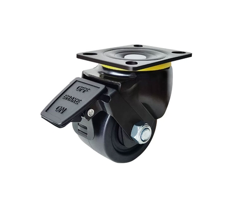 Bánh Xe Đẩy Công Nghiệp Siêu Tải Nặng – Bánh Xe Xoay 360° Trọng Tâm Thấp, 2 Vòng Bi, Nhựa Nylon Chịu Mài Mòn, Có Phanh