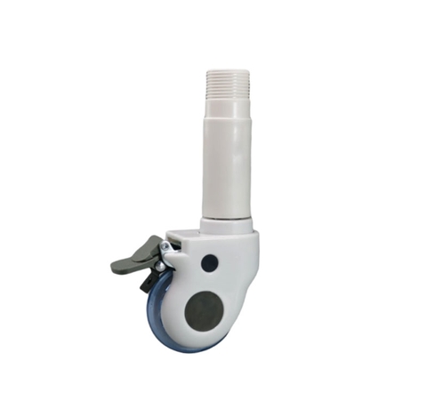 Bánh xe y tế 3 inch ABS trắng – bánh xe xoay giảm ồn cho xe đẩy dụng cụ y tế