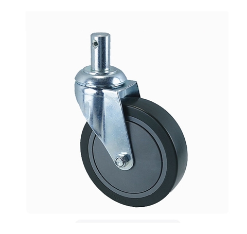 Bánh xe y tế 5 inch trục cắm Ø22–28 – bánh xe giảm tiếng ồn có phanh