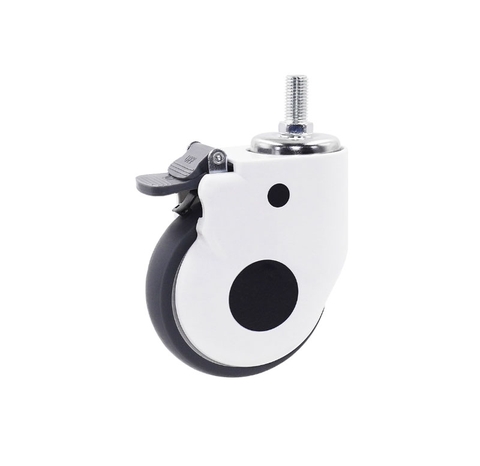 Bánh xe y tế cọc vít 3, 4, 5 inch có phanh dùng cho giường bệnh, xe đẩy