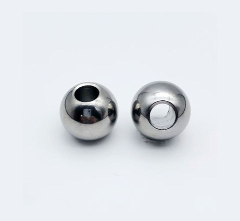 Bi Thép Inox 304 Có Lỗ Xuyên (Bi Khoan Lỗ) – Bi Tròn Đặc Đục Lỗ, Bi Lăn Có Lỗ Chính Xác