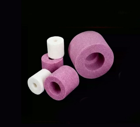 Đá Mài Tròn Trong (Đá Mài Lỗ) 1 Mặt Lõm – Đá Mài Trắng/Crôm Corundum, Đầu Mài Đánh Bóng Gắn Máy Tiện, Đá Mài Gốm Chính Xác