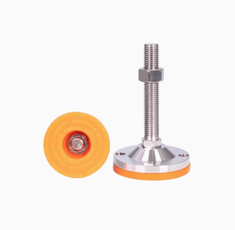 Đế chân tăng đế máy chỉnh inox 304 loại nặng – Ren M8/M10/M12/M16/M20, đế cao su chống trượt