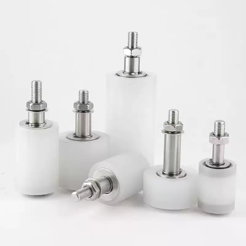 Con Lăn Dẫn Hướng Cửa Lùa Nylon - Bánh Xe Định Vị Đường Ray Vòng Bi Đôi