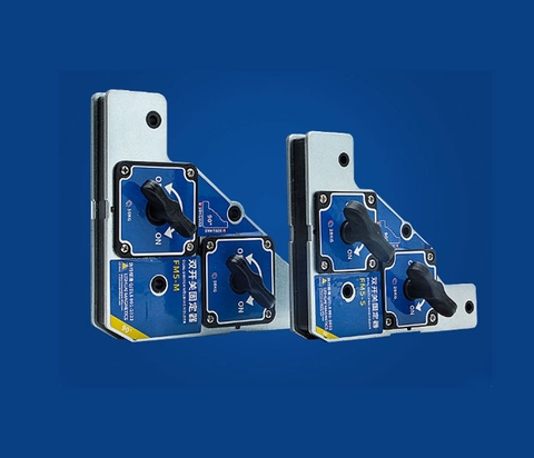 Nam châm kẹp góc từ tính đôi – Công tắc nam châm mạnh, định vị vuông góc 90°, phụ kiện cố định hỗ trợ hàn tiện lợi