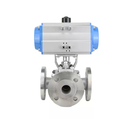 Van Bi Ba Chiều Khí Nén Mặt Bích Lót PTFE Q6444/5F46