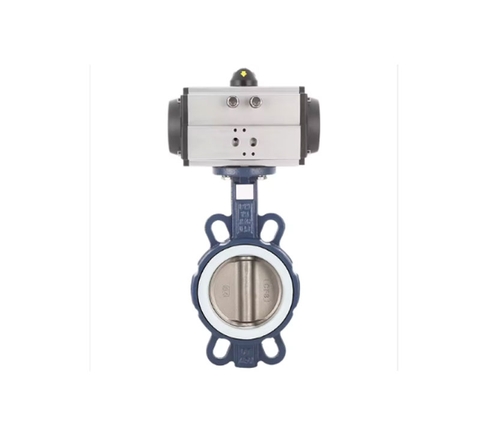 Van bướm khí nén D671F – lót PTFE (Teflon), kiểu kẹp (wafer), thân inox dn50 65 80 100 150 200 300